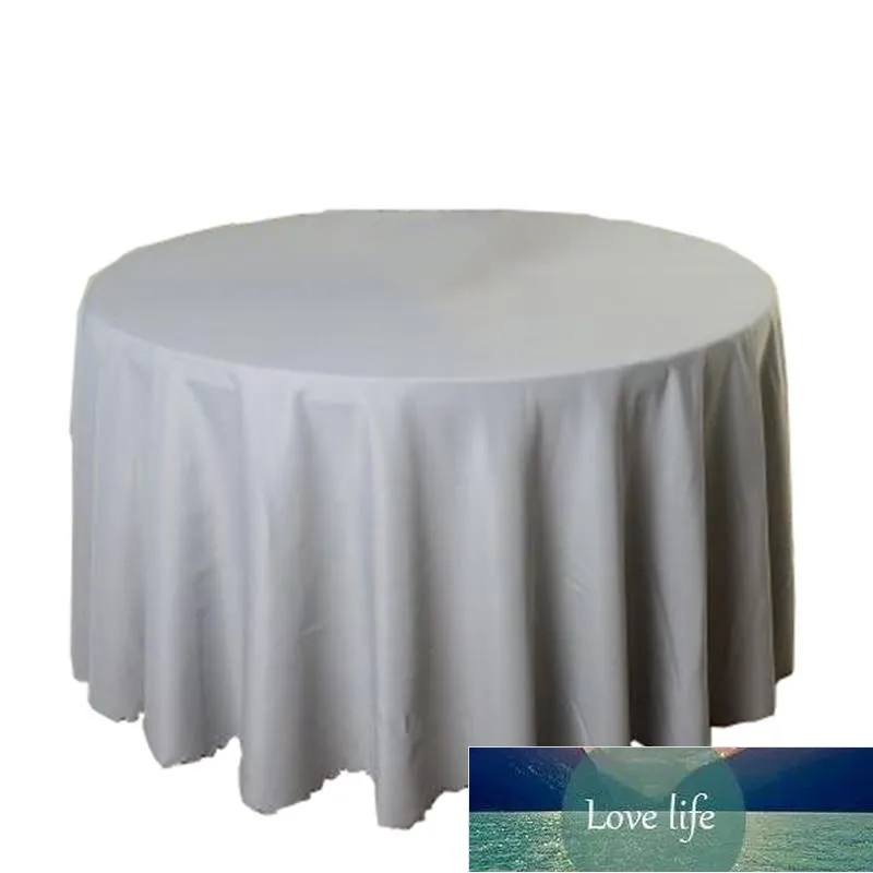 10st Polyester El Banket Tablefat Vit runda bordsduk bröllopsbord omslag överlägg tapetes nappe tafelkle mariage1260p