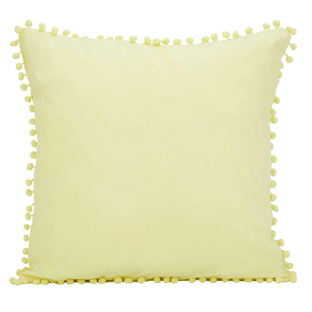 Housse de coussin de canapé en coton lavé avec boule de pompon mignon 30x45/45x45/40x60/48x74/50x50/50x70/60x60cm décor taie d'oreiller maison hôtel 210315