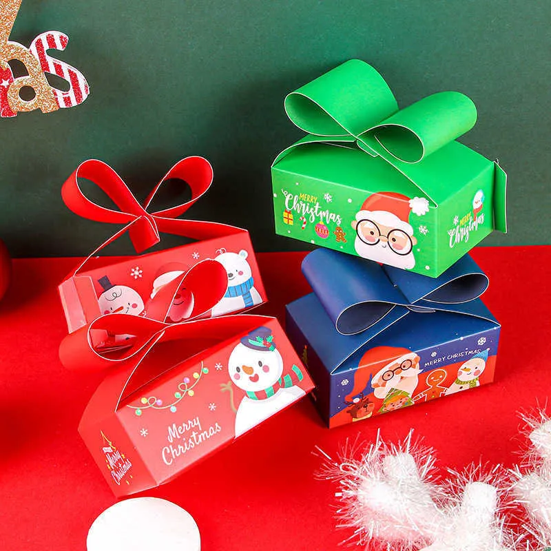 StoBag 20 pezzi Anno Biscotti di Natale Confezione Regalo Decorazione Bomboniera bambini Festa fatta a mano Baby Shower Stile fiocco 210602