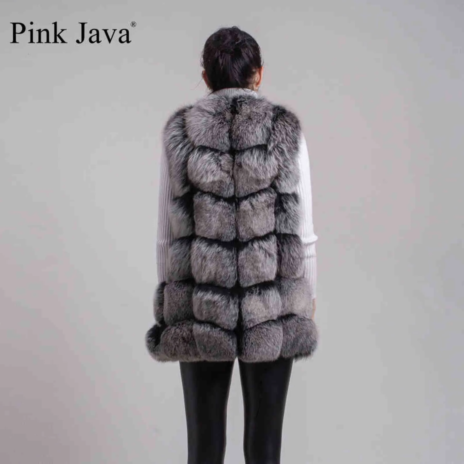 Java rosa 80 mulheres casaco de inverno colete de pele natural gilet de pele de moda gilet casaco de pele jaqueta 211110