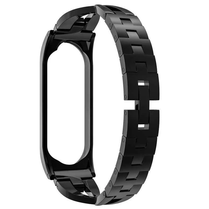 Mi Band 6 and 5 and 4 and 3 Wrist Strap Metal Screwless Stainless Steel for Xiaomi Mi Band Strap Bracelet Wristbands Miband H0915