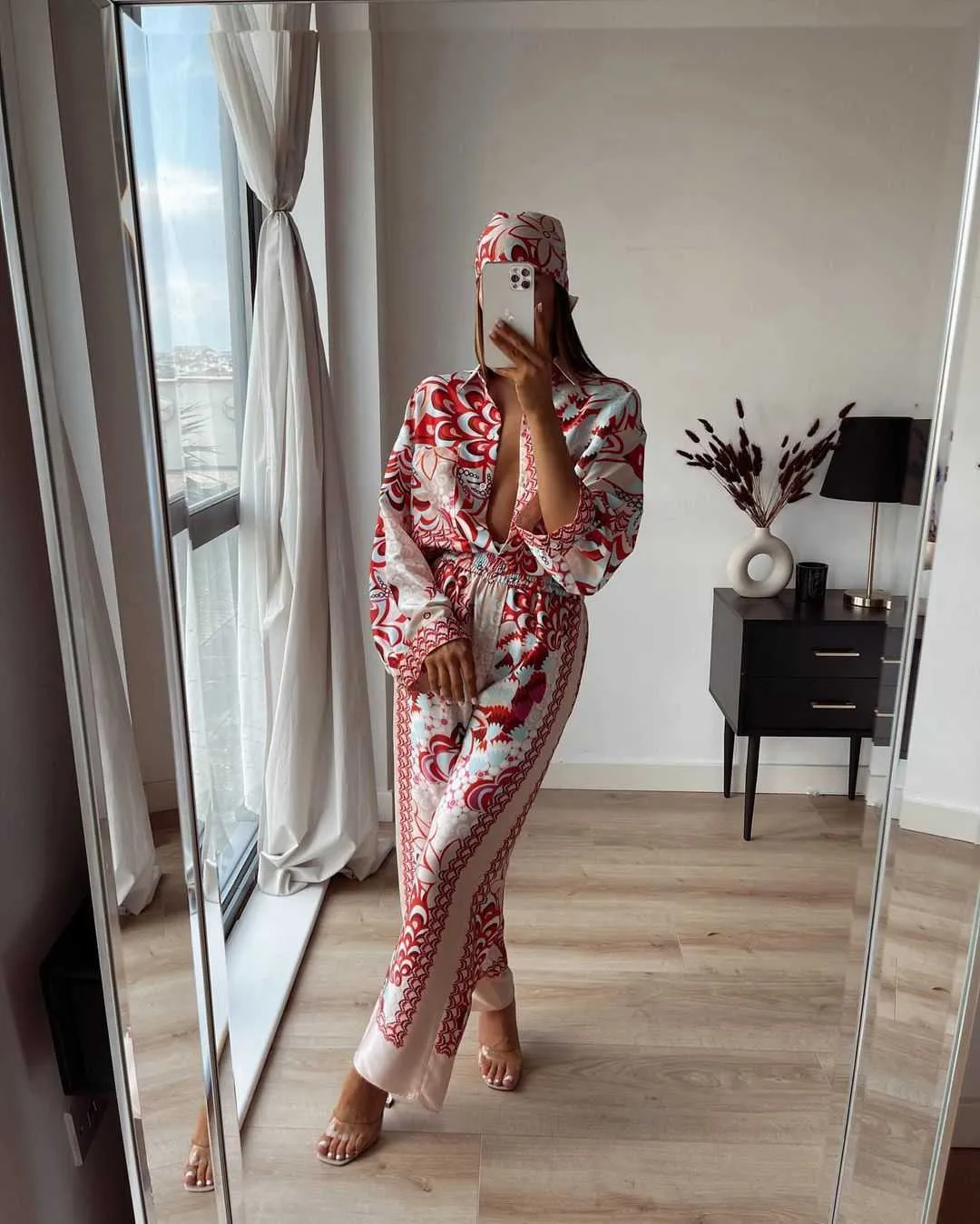 BBWM Kobiety Vintage Pozycja Totem Flower Print Casual Kimono Kobiet Retro Business Chic Femininas Topy 210720