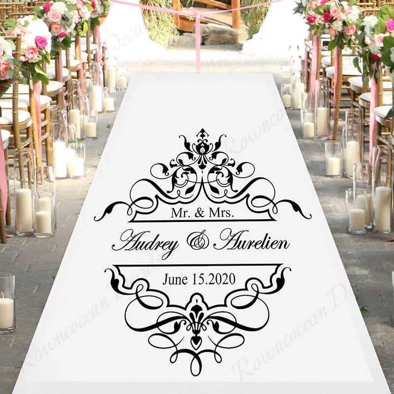 Personlig brudbrudnamn och datum bröllopsdans golvdekaler bröllop parti dekoration centrum av golv klistermärke 4496 x07034243636