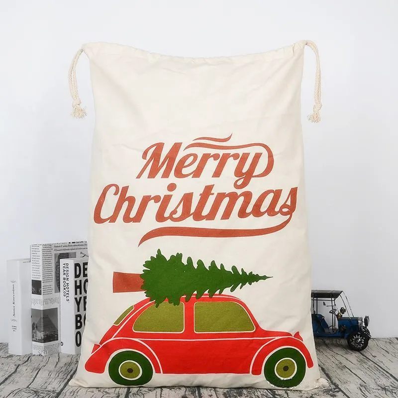 عيد الميلاد قماش كريستما سانتاس حقيبة كبيرة الرباط الحلوى كلوز أكياس عيد الميلاد هدية سانتا أكياس لمهرجان الديكور
