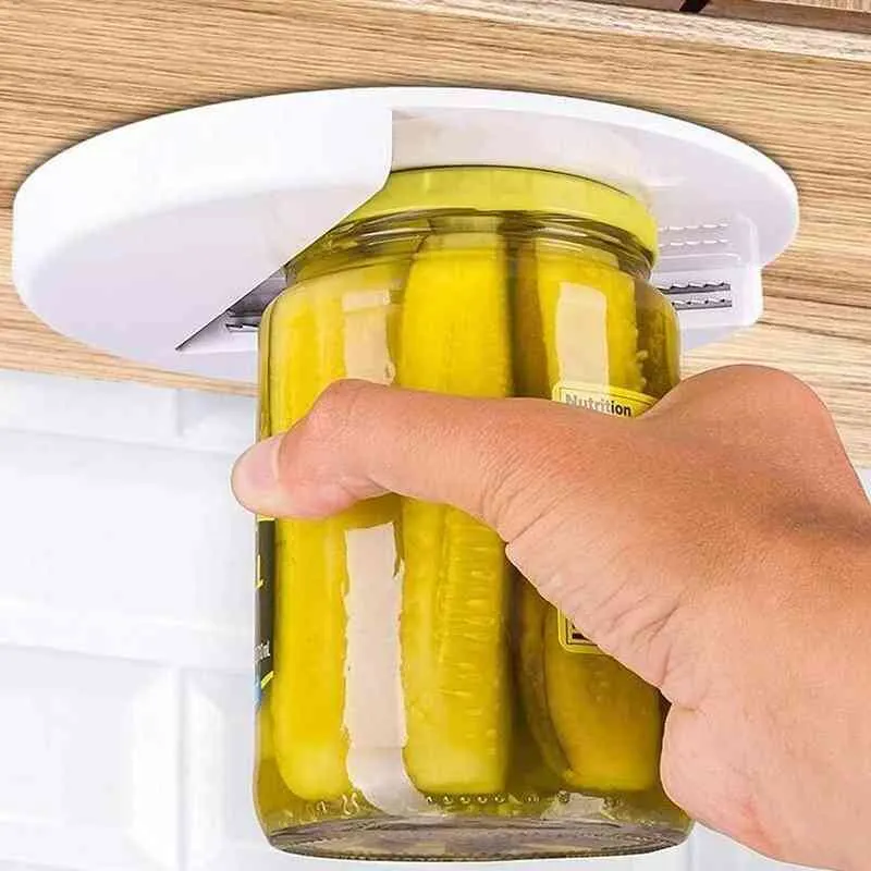 L'ouvre-boîte Grip Jar sous l'armoire ouvre n'importe quelle taille de couvercle, parfait pour les mains faibles arthritiques et les accessoires pour personnes âgées6571648318d