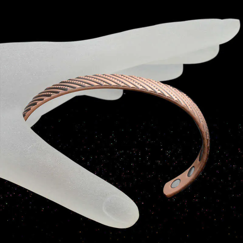 Escalus Gioielli Donna Regalo Placcatura in rame antico Potente braccialetto magnetico Magnete guaritore Bracciale da uomo Bracciale con fascino Q0717