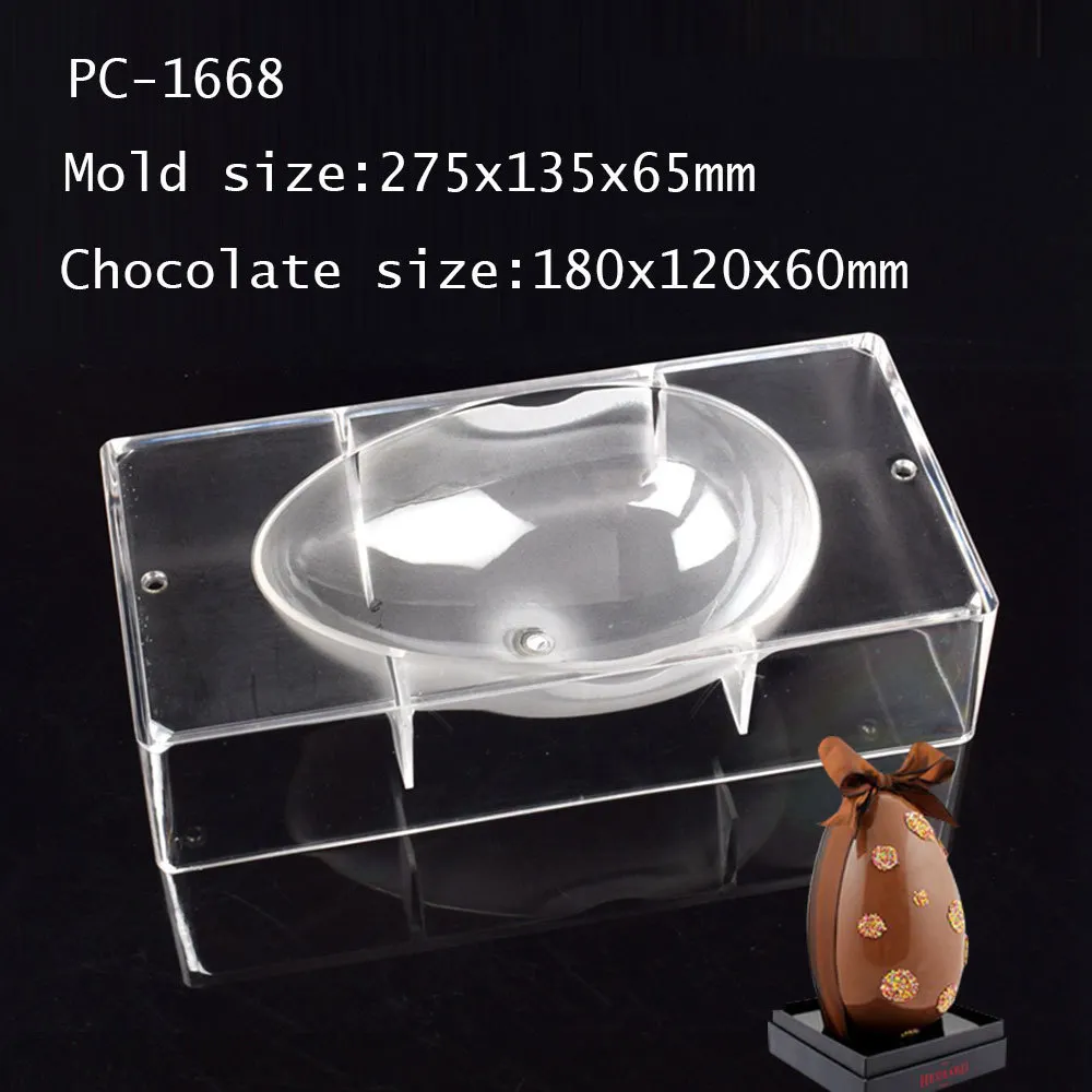 Happy Easter Egg Chocolate Mould Pollecarbonate Mold Plastic Cracked Smooth Festival Decation Baking Bakery Tools Y2006122177