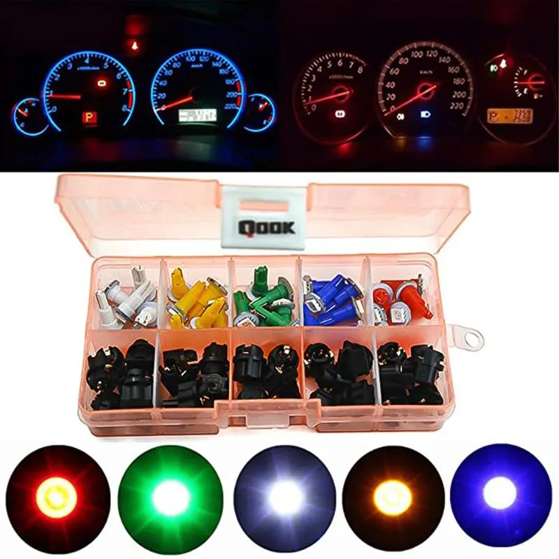 Auto cunha led luz interior do carro painel t5 indicador de instrumento carro mix lâmpada verde vermelho azul branco amarelo para replacement279v