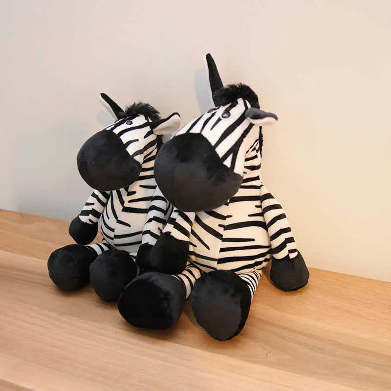 Zebra docka barn fylld plysch leksak födelsedag julklapp pojke och tjejer 25-35cm 210728