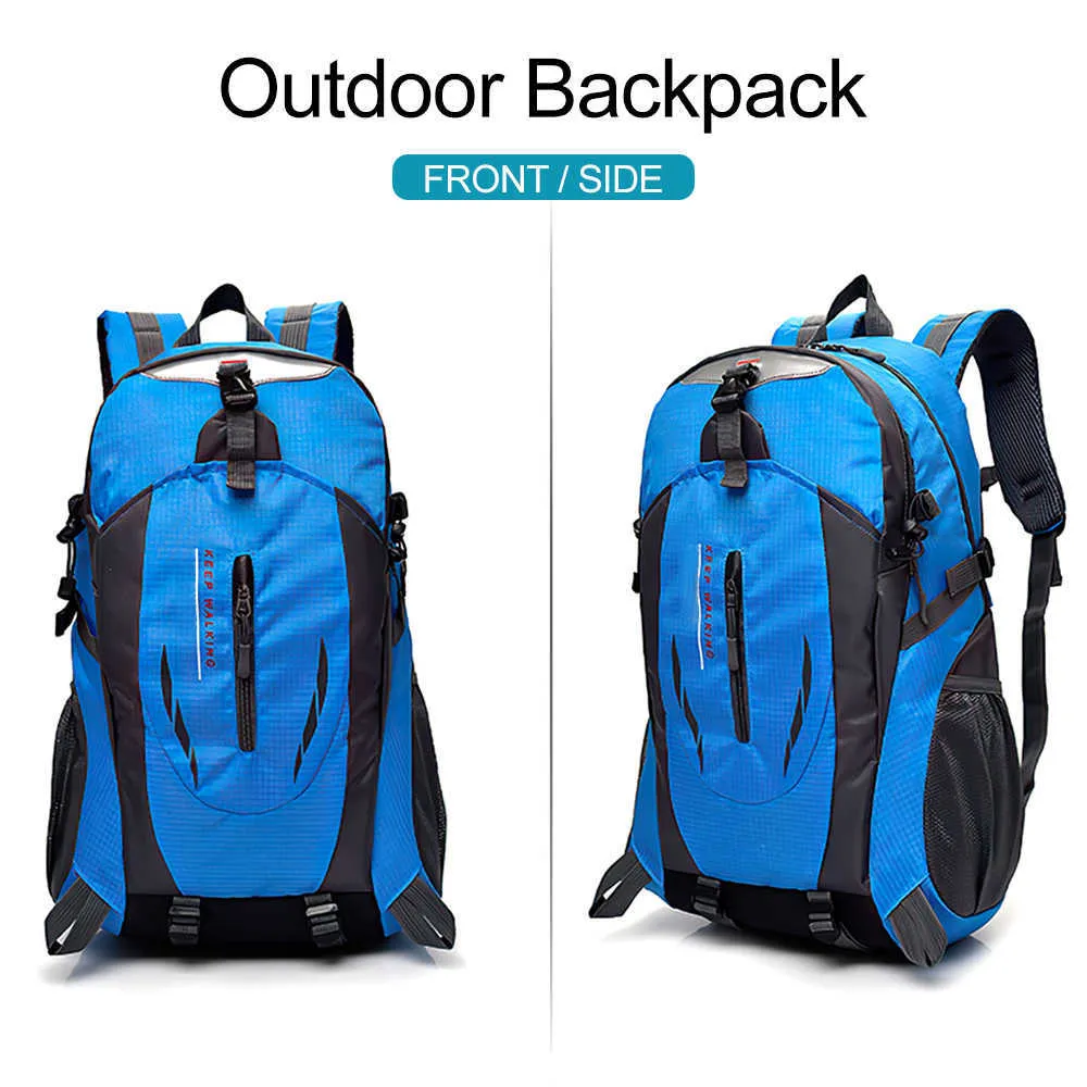 40L Waterproof Mountaineering Backpack Rucksack Unisex High-capacity Tourism Travel Hiking Cycling Hiking Outdoor Sports Bag Q0721