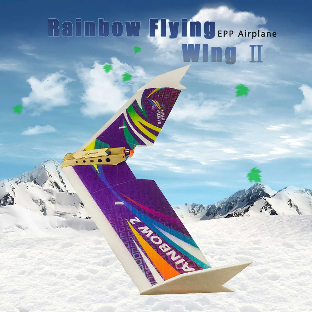 E0601 Rainbow II 1000mm Wingpan RC Samolot Delta Skrzydło Ogon Pusher Latający RC Samolot Zabawki Zestaw Wersja Dla Dzieci DIY Płaszczyzna Zabawki 211026