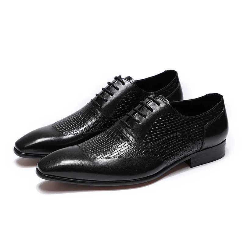 Felix chu lyx italienska män oxford skor äkta läder blå svart bröllop lace-up office business party kostym herrar klänning sko 210624