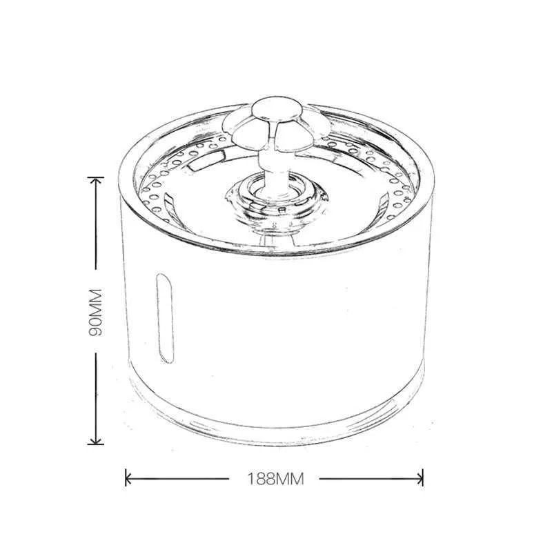 Pet Dog Cat Bowl Automatic Fountain Electric Water Feeder Dispenser Container With LED Level Display For Dogs Cats Drink 210615