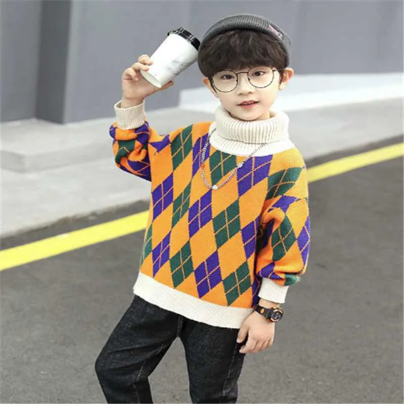 Jungen Pullover Herbst Winter Kinder Mode Pullover Rollkragenpullover Für Baby Jungen Teenager Dicke Samt Tops Kinder Kleidung 2021 Y1024