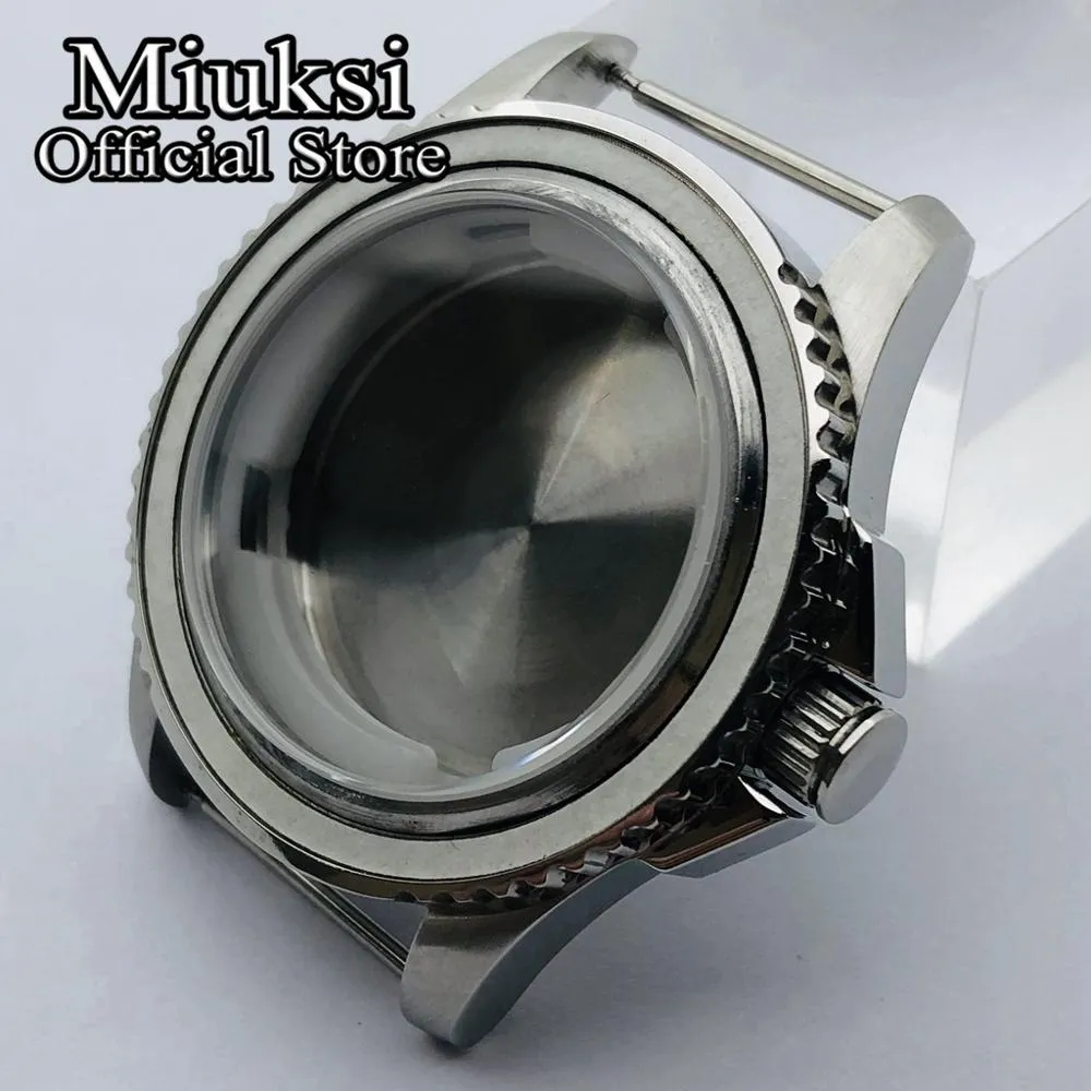 40mm silver sterile case sapphire glass fit ETA 2836 Miyota 8205 8215 821A Mingzhu DG2813 3804 Seagull 1612 movement237q