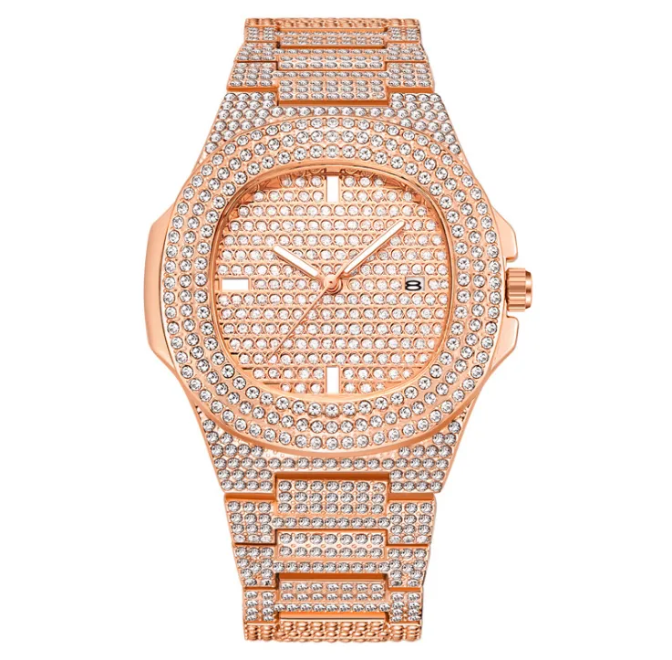 WLISTH Merk Datum Quartz cwp Heren Dameshorloges Volledig Kristal Diamant Lichtgevend Horloge Ovale Wijzerplaat Bling Prachtige Unisex Horloges266E