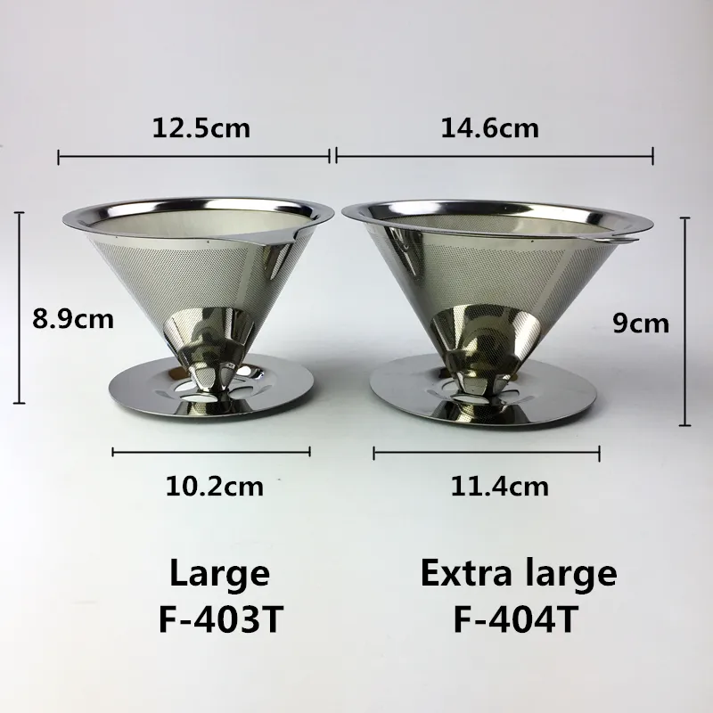 Stainless Steel Coffee Filter Holder Reusable Filters Dripper v60 Drip Baskets 210309