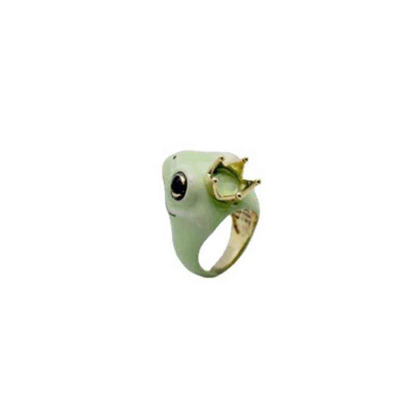 Nuovo stile carino verde regina rana anelli forma trendy punk gotico hip hop matrimonio anello animale G1125