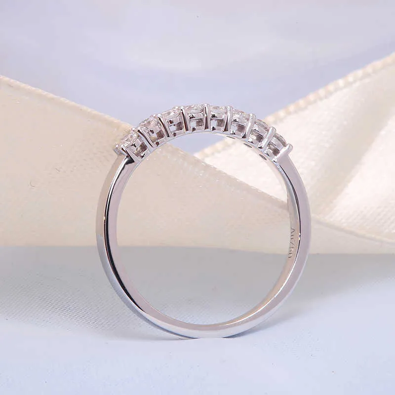 AEAW 14k White Gold 025ctw 2mm DF Round Cut EngagementWedding Topaz Moissanite Lab Grown Diamond Band Ring for Women9189535