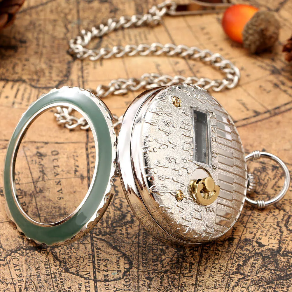 Transparent Glass Musical Pocket Watch Swan Lake Melody Music Antique Pendant Timepiece Vintage Quartz es Gift 211013293A