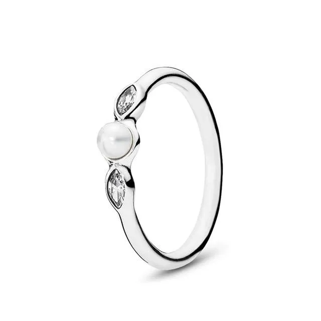 NIEUW 2019 100% 925 Sterling Zilver Rose Goud Prinses Wishbone Vergeet Me Niet Ring voor Europa Vrouwen Originele Mode-sieraden gift5051841