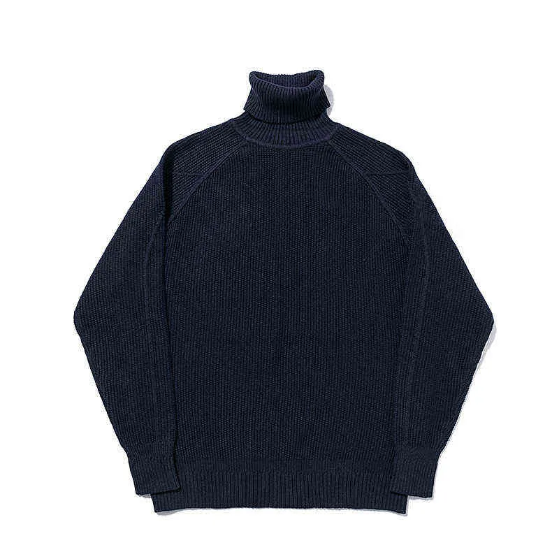 S019 Super Högkvalitativ höst och vinter Casual Loose Tjock Mäns och Kvinnors High-neck Strikked Sweater 211221