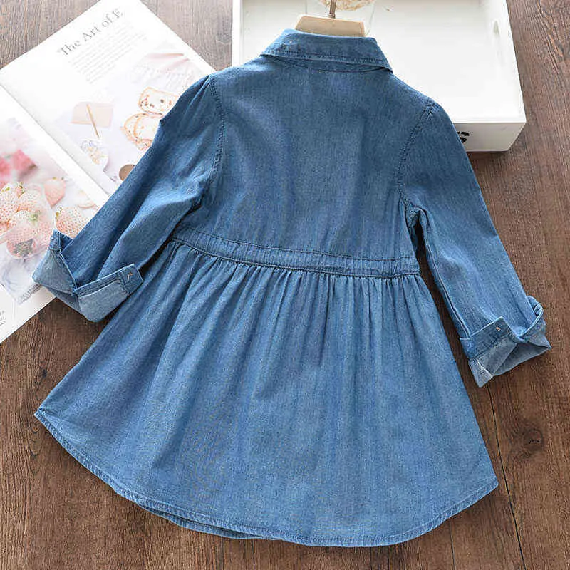 Bear Leader Girls Party Eleganckie Dress Moda Dzieci Księżniczka Kostiumy Dziewczyna Unicorn Denim Dress Sukienka Kostiumy Nastolatki Dzieci Odzież 210708