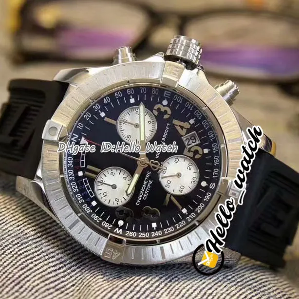 46mm II Chrono Watches Diver Pro White Dial Black Subdial A1338012 Quartz Chronograph Mens Watch Stopwatch Rubber Steel Case Hello2718