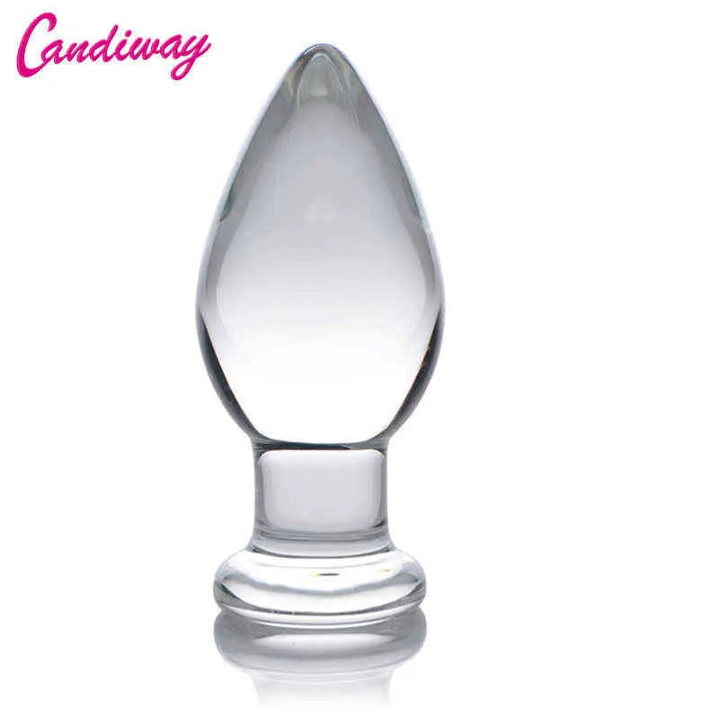 NXY Cockrings Giocattoli del sesso anale Plug in vetro di cristallo Grande butt plug, dildo proiettile Giocattoli del sesso uomini Donne Prodotti adulti Coppie Amanti Giochi 4 pollici 1123 1124