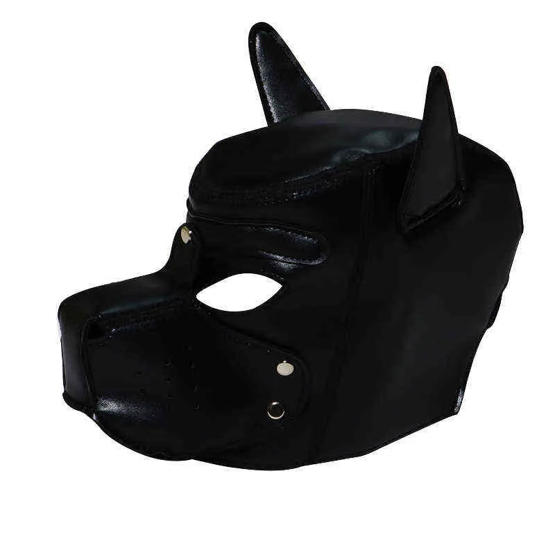 NXY SM bondage sm BDSM Gay Puppy Play Toys Cappuccio cani in pelle Fetish Slave Restrizioni Bondage Mask Strumenti sessuali uomo Accessori negozio 1126