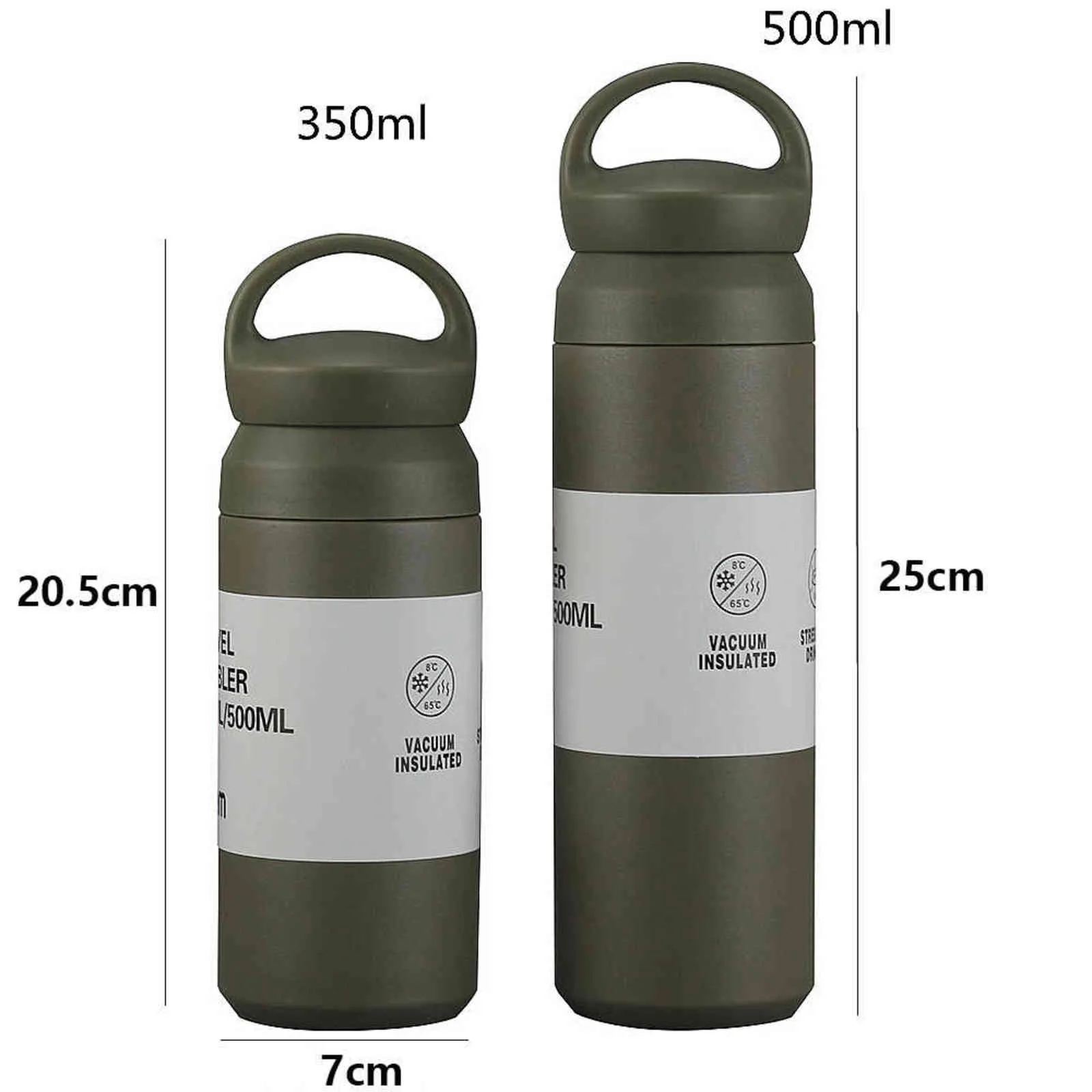 350/500 ml Mode Thermos Kaffeetasse Tasse Edelstahl Tumbler Vakuumflasche Wasserflasche Für Mädchen Frauen Büro Reise Tee 211109