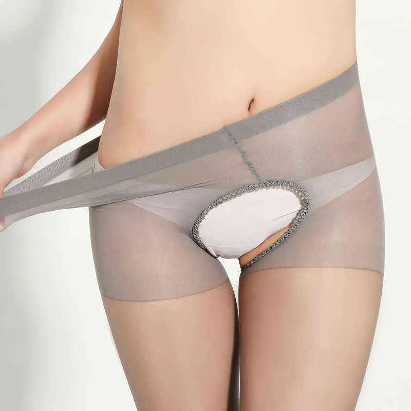 Malda Pantyhose 4 Cores Quente Novo Adulto Meias De Seda Elasticidade Abrir Crotch Sexy Hollow Out Faceboado Aberto Mulheres Aberto Y1119