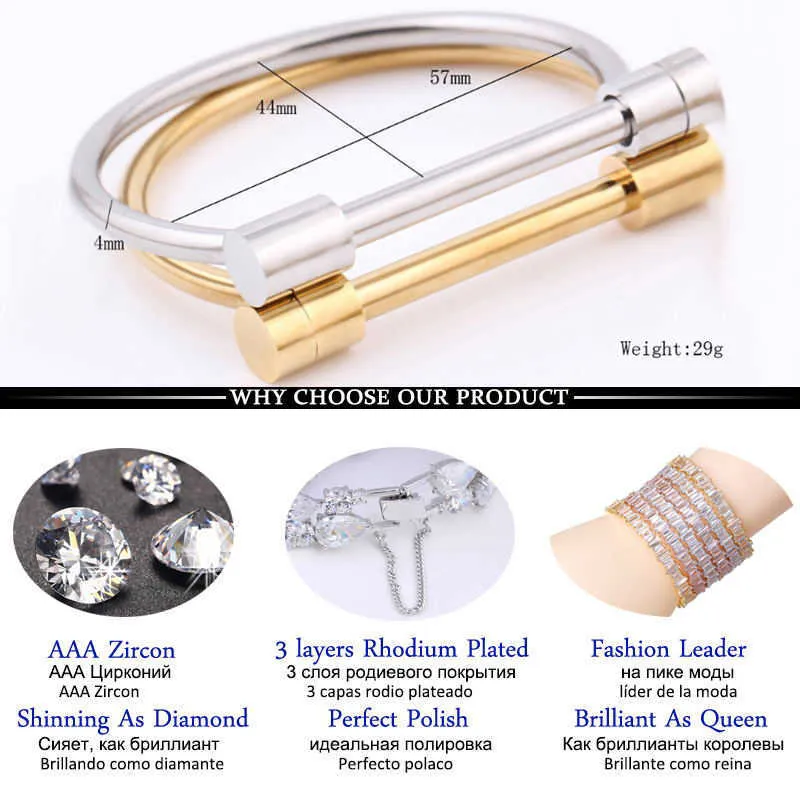 Lxoen ny mode titan rostfritt stål bangles nagel form manschett armband armband för kvinnor baguette indiska smycken pulseiras Q0719