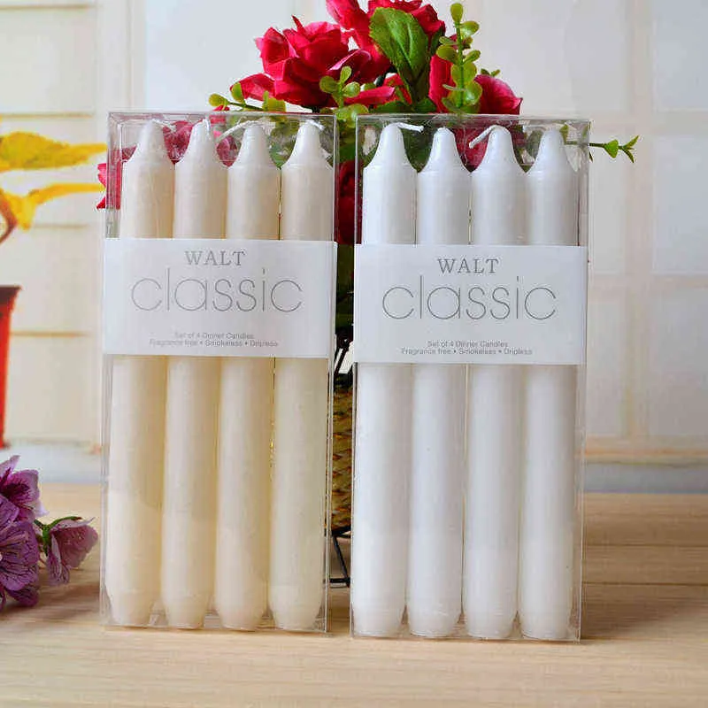 Classic Candles European Western Food Smokeless Odorless Rod Wax Romantic Wedding Birthday Party Blessing Long Rod Candle