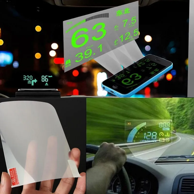CAR HUD Reflective Film Head Up Display System Film OBD Fuel Consumption Overspeed Display Auto Accessories317D