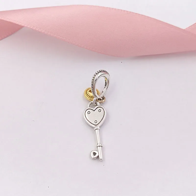 charms for jewelry making kit Key to My Heart pandora 925 Sterling silver gold braclet beads kids women men chain indian bangles necklace pendant birthday gift 796593