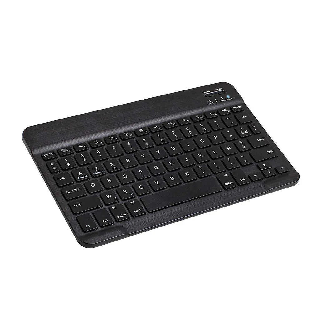 ZienStar 10Inch Azerty French Aluminium Mini Wireless Keyboard Bluetooth for Apple iOS Android Tablet Windows PC Lithium Battery 2111206129