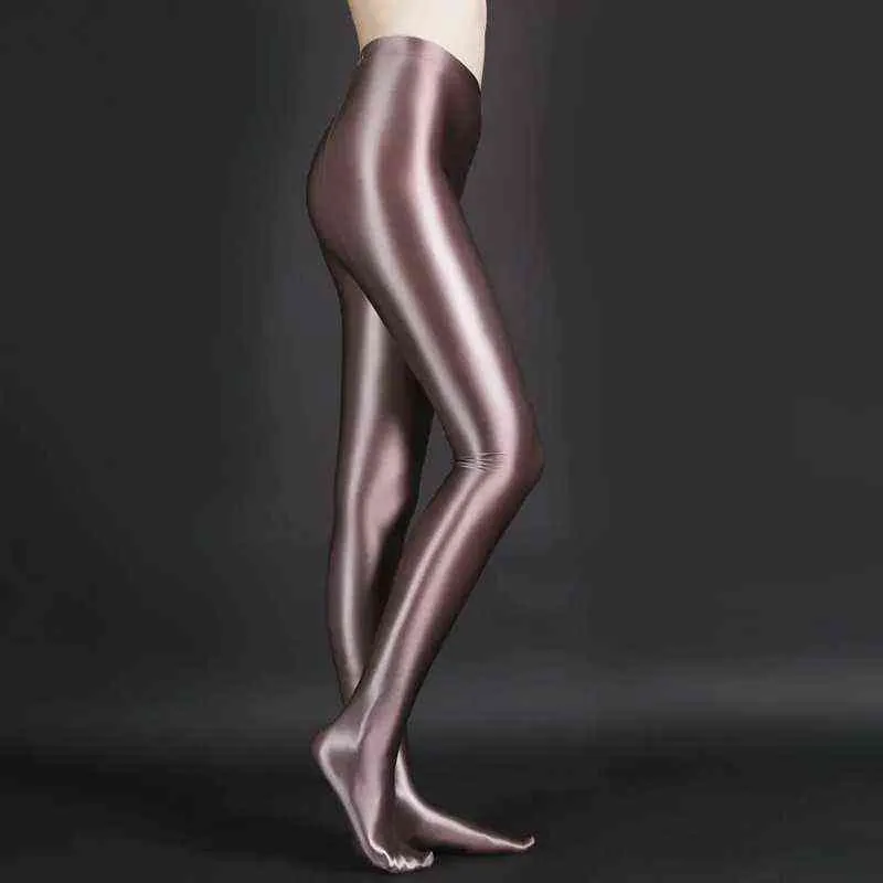 Spandex Parlak Opak Külotlu Çorap Parlak Tayt Seksi Çorap Yoga Pantolon Eğitim Kadın Spor Egzersiz Tayt Spor Pantolon H1221
