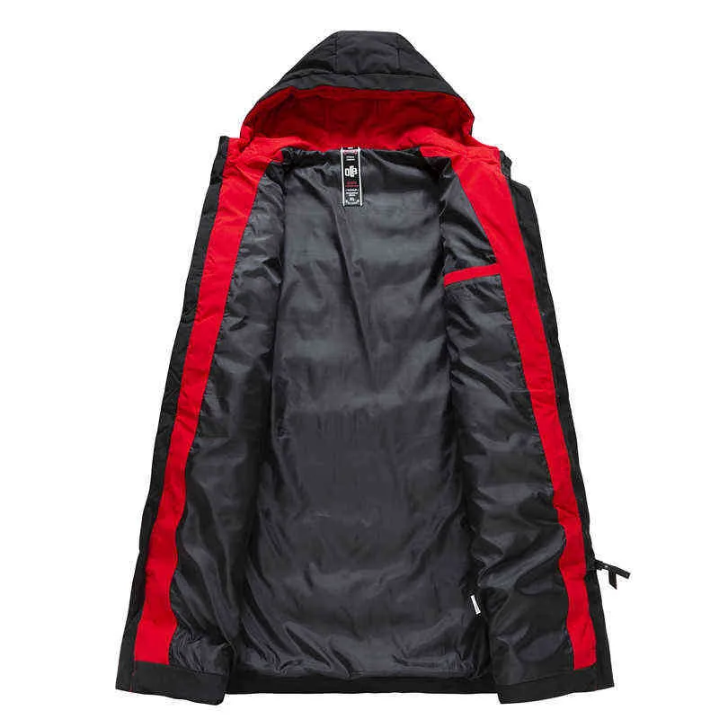 WWKK Mens Long Down Jacket Coat Luxury Brand Winter Solid Black Parkas Män Plus Storlek 4XL Tjock Varm Slim Fit Male Overcoat 211110