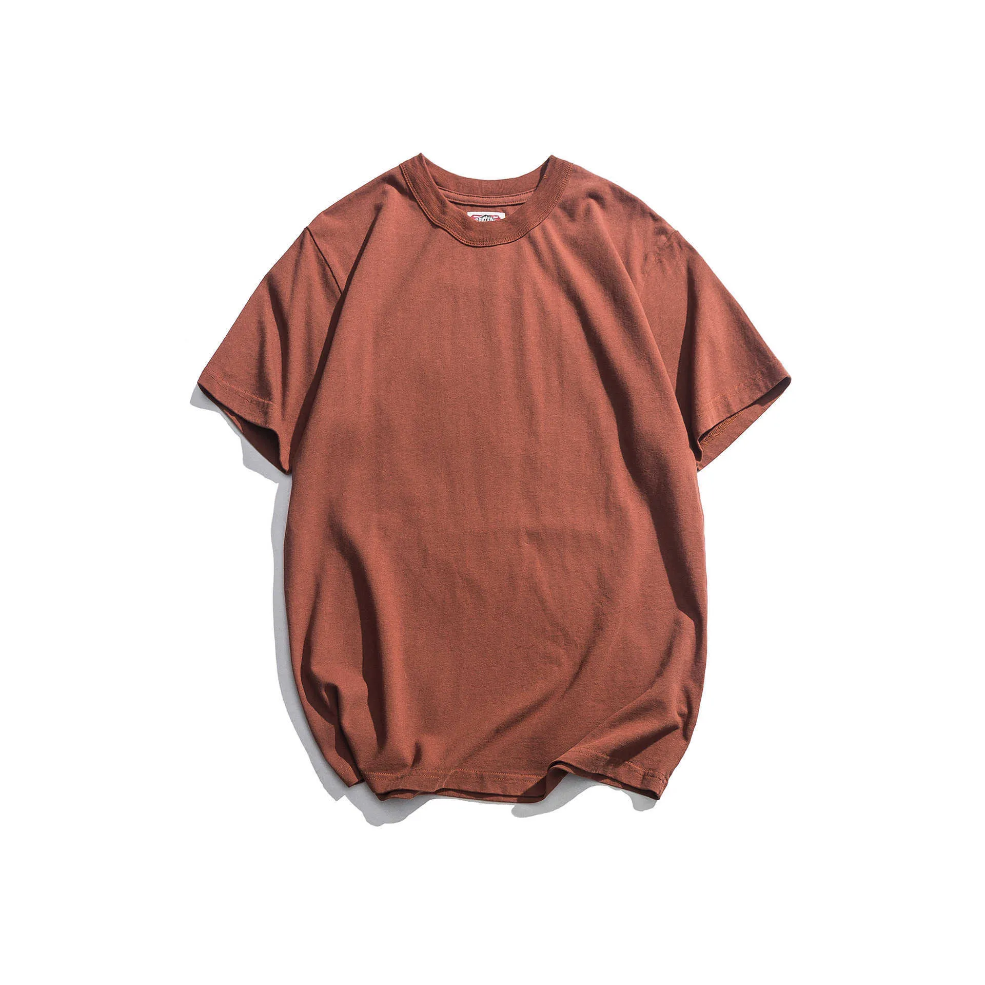 Camisetas para hombre Manga corta Color sólido básico Tee 100% algodón Verano Tops casuales sueltos Tamaño europeo Llegada 210601