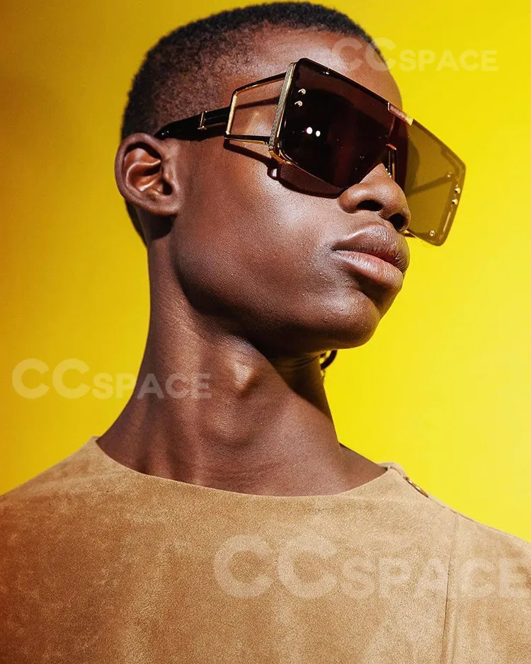 Дизайнерские солнцезащитные очки Oversized с одной линзой, очки в стиле ретро для мужчин и женщин, модные оттенки UV400 Vintage325Z