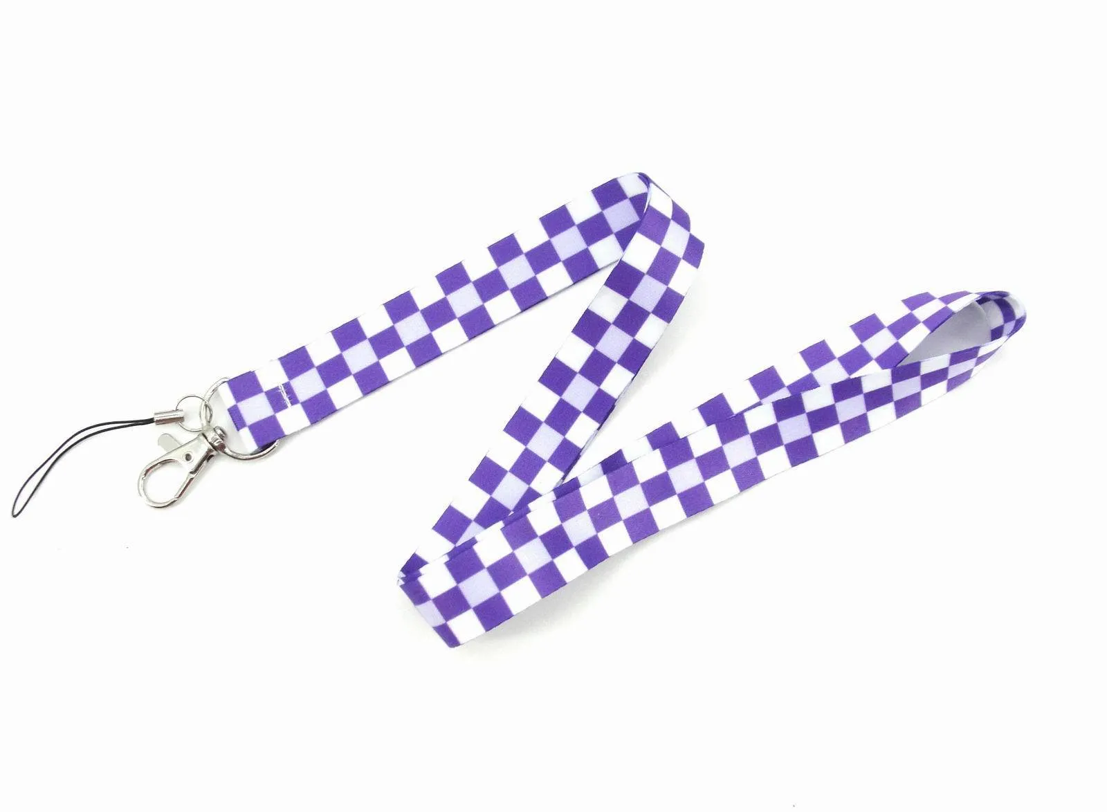 Double Color lattice Lanyard For Keys Mobile Phone Hang Rope Keycord USB ID Card Badge Holder Keychain DIY