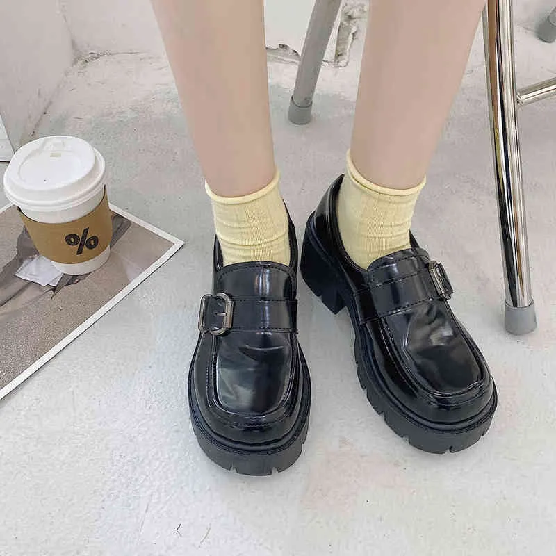 Klänning skor lolita kvinnor japansk stil vintage plattform tjejer heeled wedge mary jane sko 2 9