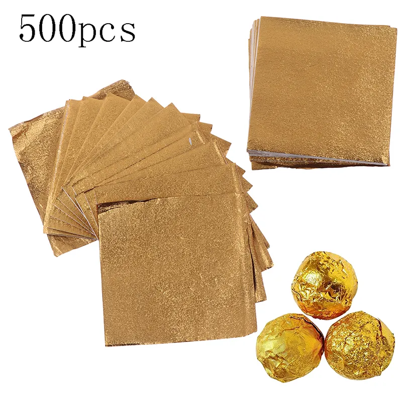 Golden Aluminum Foil Candy Chocolate Cookie Wrapping Tin Paper Party DIY Metal Embossing Gift Packaging Craft Paper