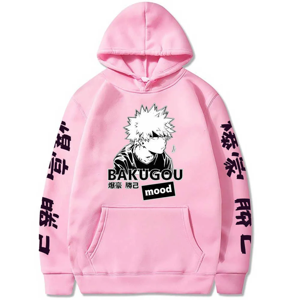 Japan Anime Harajuku My Hero Academia Cosplay Felpa con cappuccio Donna Uomo Felpa Bakugou Katsuki Pullover Giacca con cappuccio Sportswear H0818