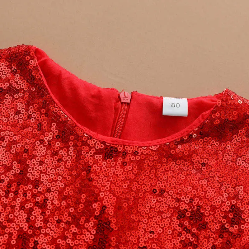 Zomer Rode Sequin Decoratie Top + Black Strap Rok Bowknot Girl Set Kid Suit Kleding Sets Babykleding 210528