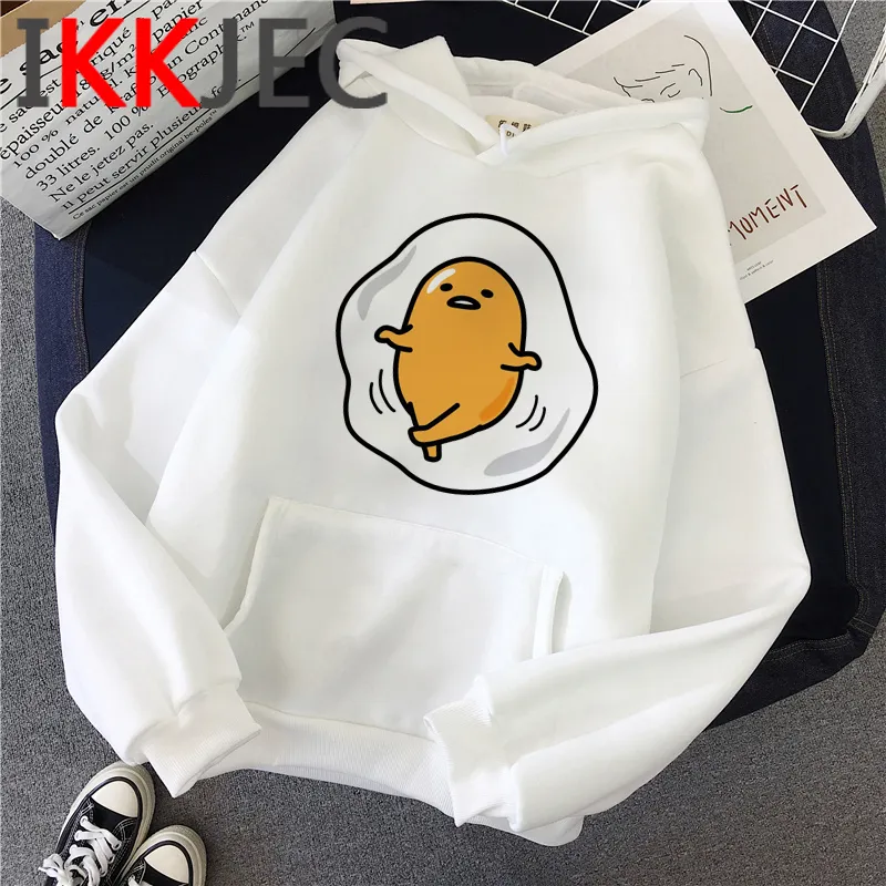 Anime japonês gudetama fofo engraçado capuz de desenho animado mulheres kawaii ovos gráficos estampa de streetwear moletom harajuku com capuz feminino y204601362