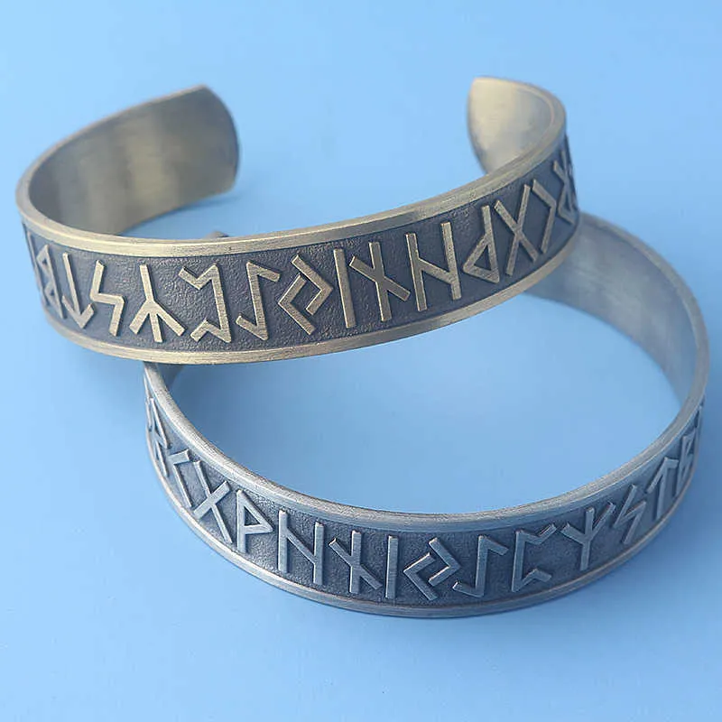 Norse Viking 24 Amulette Runes Bracelet Thérapie Magnétique Bracelet Bracelets pour Hommes Femmes Bijoux Q0719