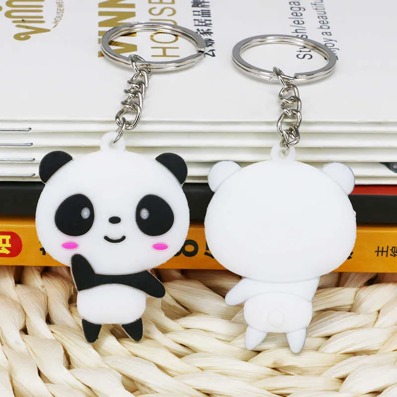 Portachiavi Carino e creativo Cartoon Sile Jewelry Animal Panda Car Girl Bag Portachiavi Accessori regalo G230526