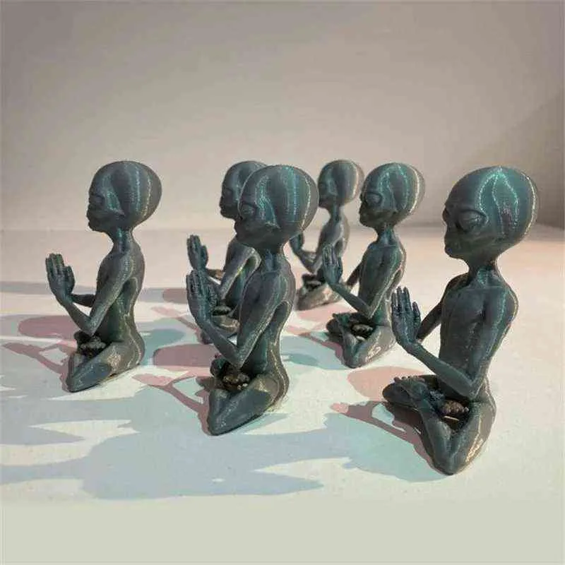 Décoration d'art d'ornement de statue de résine extraterrest